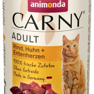 Konzerva ANIMONDA Carny Adult hovězí, kuřecí + kachní srdíčka 400g