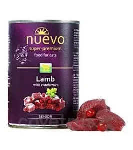 Nuevo kočka Senior jehněčí s brusinkami konzerva 400g
