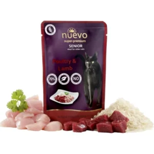 Nuevo kočka kapsa senior drůbeží a jehněčí s rýží 85g