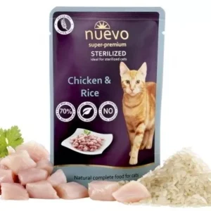 Nuevo kočka kapsa sterilized drůbeží s rýží 85g